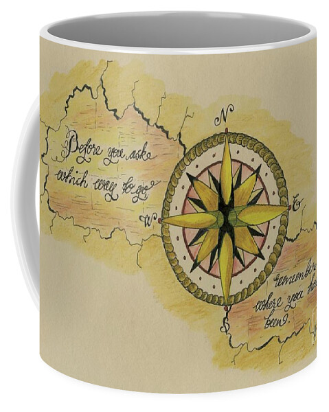 Navigating Coffee Mug featuring the drawing Navigate home by Eva Ason