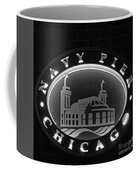 Chicago Coffee Mug featuring the photograph Navy Pier Chicago Sign by David Levin