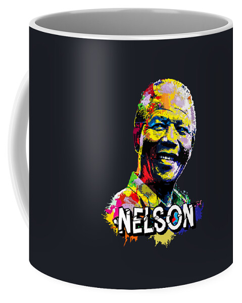 South Coffee Mug featuring the digital art Nelson Mandela Madiba by Anthony Mwangi