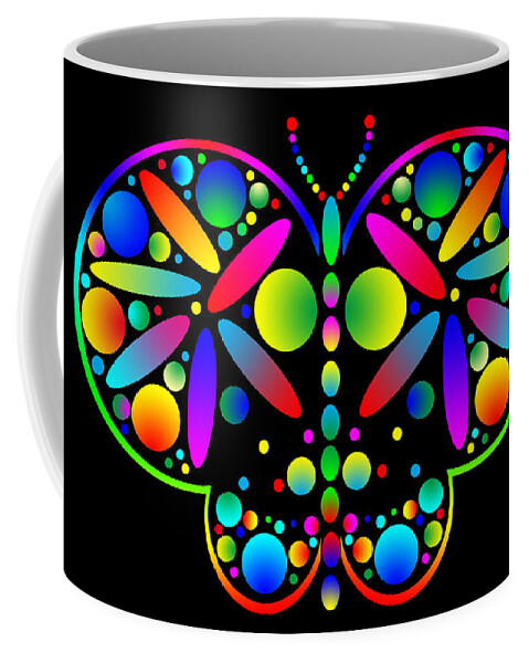 Neon Coffee Mug featuring the photograph Neon Butterfly by Mark Blauhoefer
