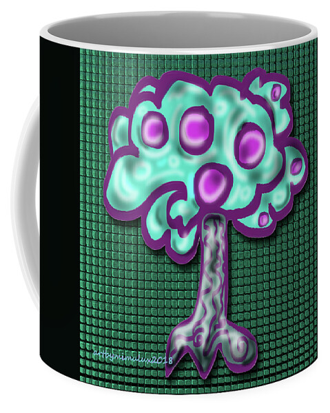 Tree Coffee Mug featuring the digital art Neon Tree by Mimulux Patricia No
