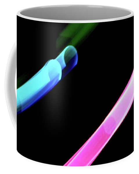 Abstract Coffee Mug featuring the photograph Neon Tubes by Trina R Sellers