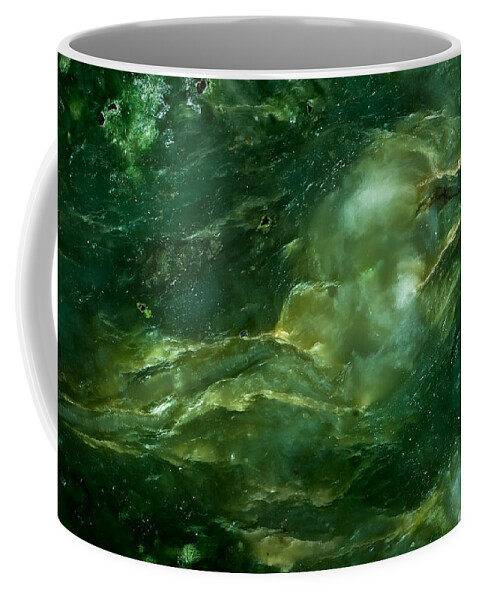 Abstract Coffee Mug featuring the photograph Nephrite Jade - Alien Sea by Onyonet Photo studios