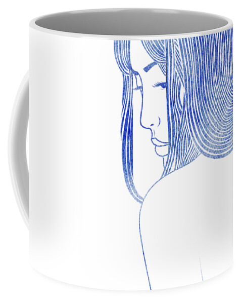 Aqua Coffee Mug featuring the mixed media Nereid XL by Stevyn Llewellyn