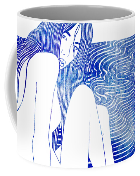 Beauty Coffee Mug featuring the mixed media Nereid XXXV by Stevyn Llewellyn