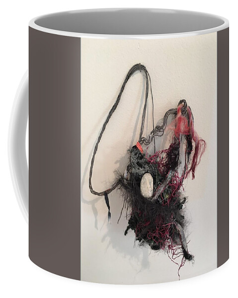 Fibers Coffee Mug featuring the sculpture Nesting by Sylvia Greer