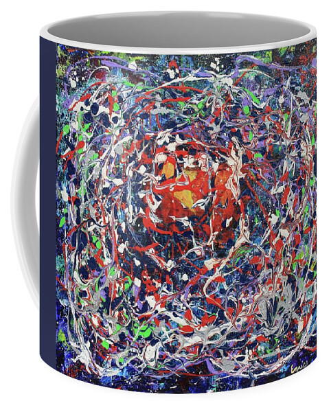 Abstract Expressionism Coffee Mug featuring the painting Net of Indra by Art Enrico
