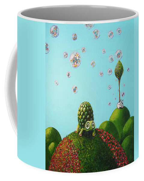 Turtle Coffee Mug featuring the painting Never Give Up by Mindy Huntress