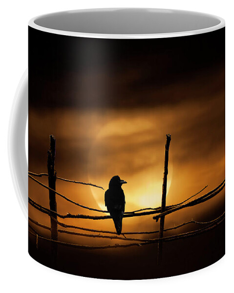 Art Coffee Mug featuring the photograph Never More Quoth The Raven by Randall Nyhof