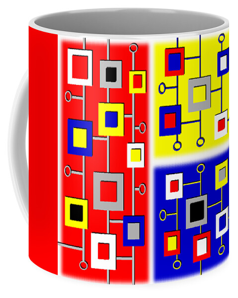 De Stijl Coffee Mug featuring the digital art New Age De Stijl by Tara Hutton