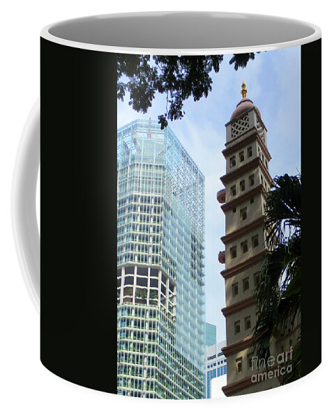 New And Old Singapore Coffee Mug featuring the photograph New And Old Singapore by Randall Weidner