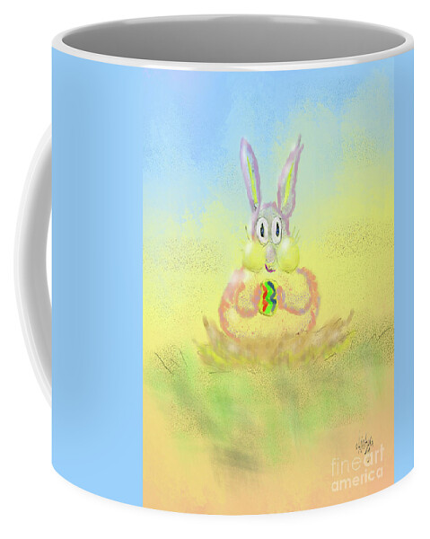 Bunny Coffee Mug featuring the digital art New Beginnings by Lois Bryan