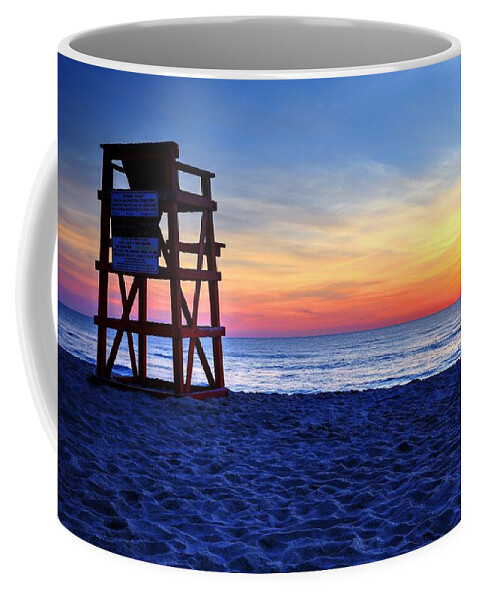 Beach Sunrise Coffee Mug featuring the photograph New Day On The Beach by Carol Montoya