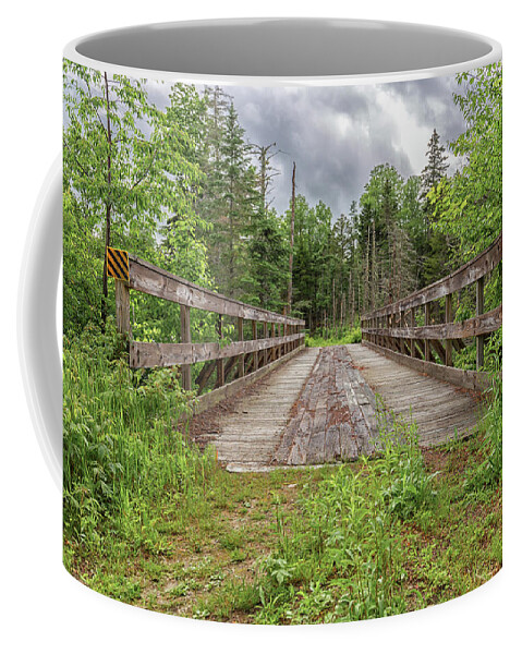 New Hampshire Snowmobile Trail Bridge Coffee Mug featuring the photograph New Hampshire Snowmobile Trail Bridge by Brian MacLean