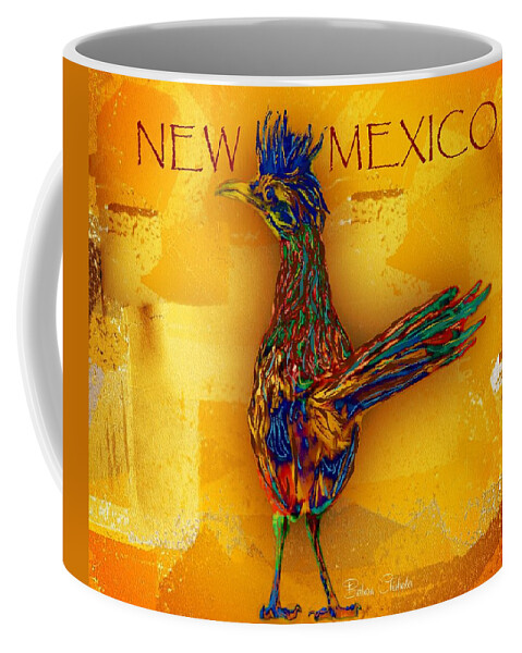 New Mexico Coffee Mug featuring the painting NEW MEXICO Roadrunner by Barbara Chichester