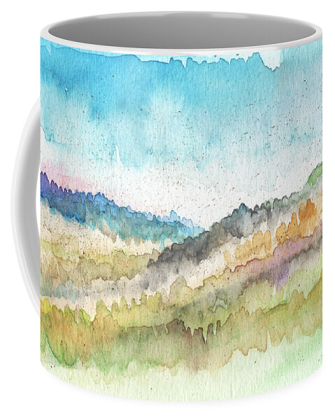 Watercolor Landscape Coffee Mug featuring the painting New Morning- Watercolor art by Linda Woods by Linda Woods
