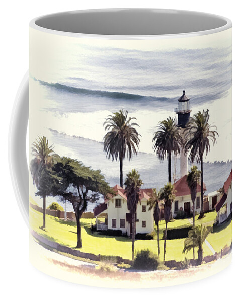 San Diego Coffee Mug featuring the photograph New Point Loma Lighthouse by Claude LeTien
