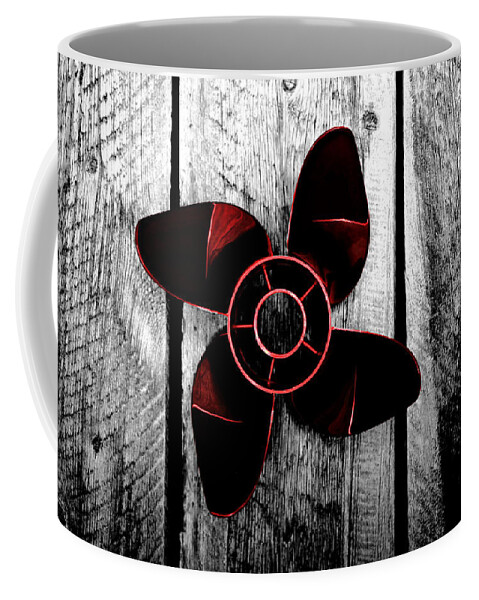 Actuation Coffee Mug featuring the photograph New Prop Old Wood by David Andersen