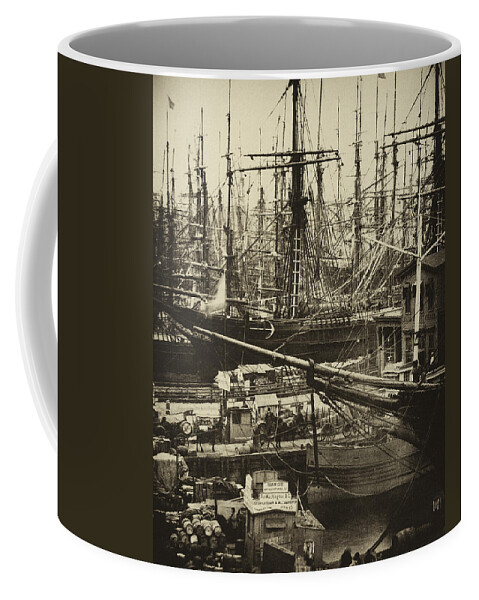 New York Coffee Mug featuring the photograph New York City Docks - 1800s by Paul W Faust - Impressions of Light