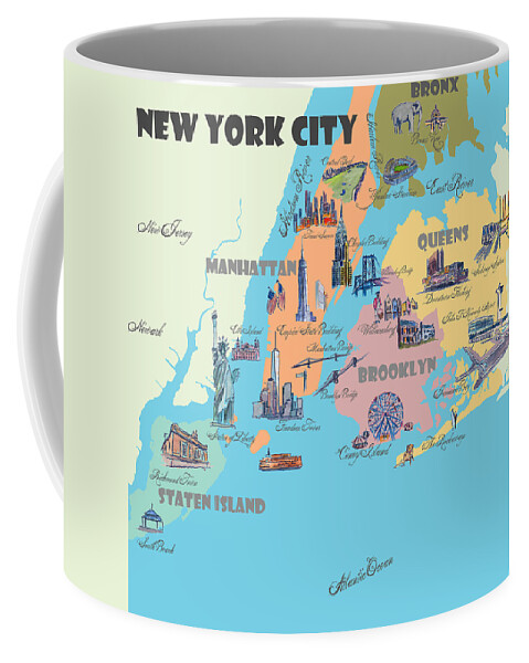 USA Ohio State Illustrated Travel Poster Map with Touristic Highlights Coffee  Mug by M Bleichner - Pixels