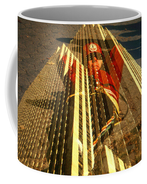New+york+city Coffee Mug featuring the photograph New York City Jogger - Fantasy Art Collage by Peter Potter