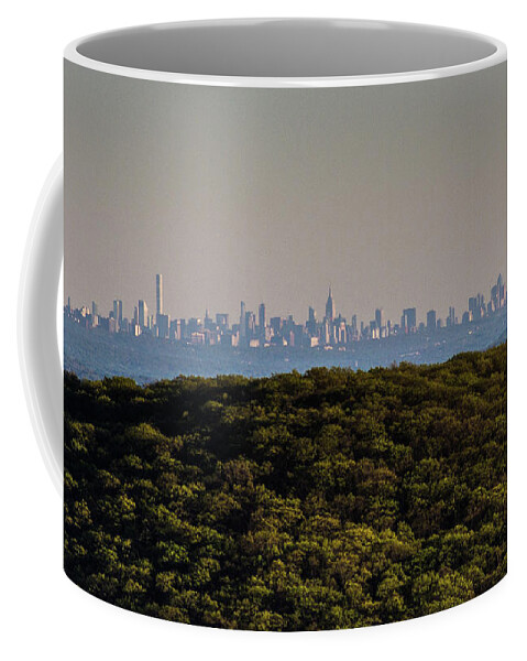 Hudson Valley Coffee Mug featuring the photograph New York City Skyline From The Top of Bear Mountain by John Morzen