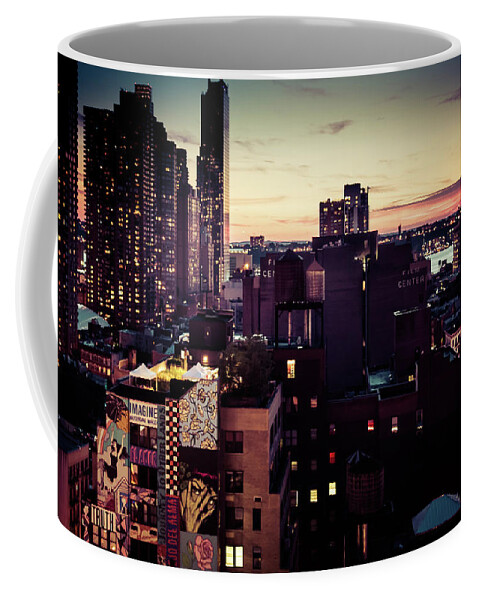 Cityscape Coffee Mug featuring the photograph New York City Sunset by Lora Lee Chapman