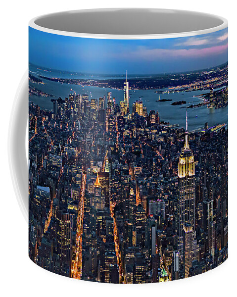 Aerial View Coffee Mug featuring the photograph New York City View From The Sky by Susan Candelario