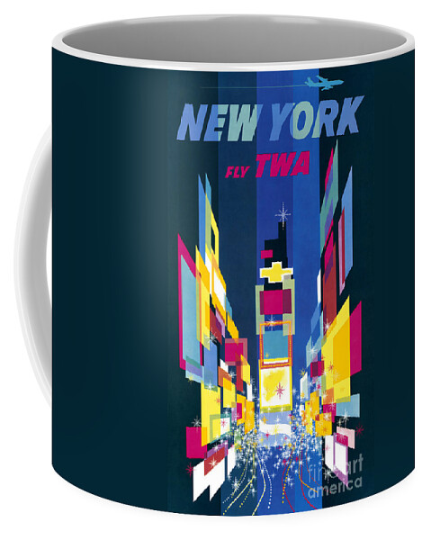 Transportation Coffee Mug featuring the photograph New York Fly TWA Poster by Science Source