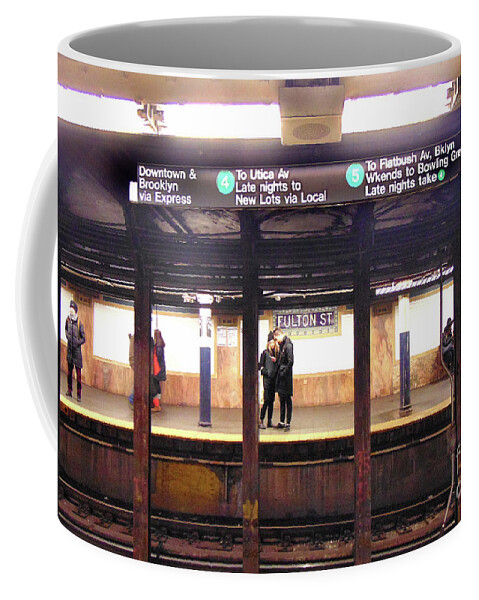  Coffee Mug featuring the digital art New York Subway by Darcy Dietrich