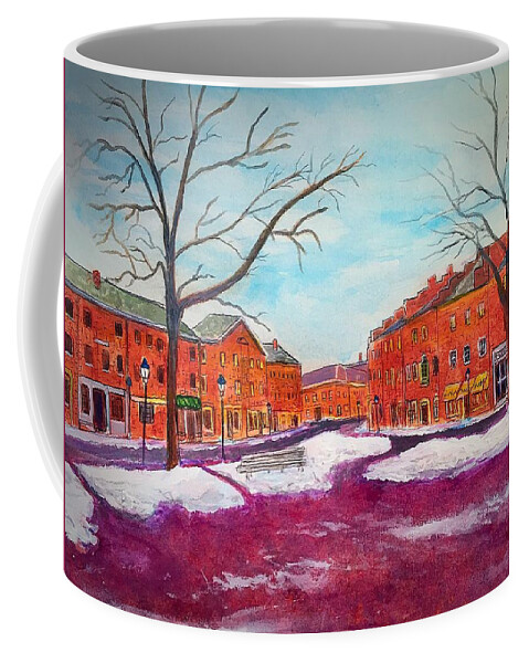 Newburyport Coffee Mug featuring the painting Newburyport Ma in Winter by Anne Sands