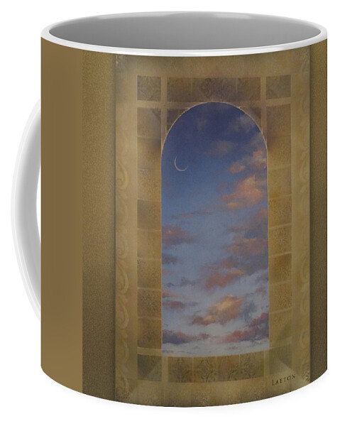 Smiling Moon Coffee Mug featuring the mixed media Next Chapter by Richard Laeton