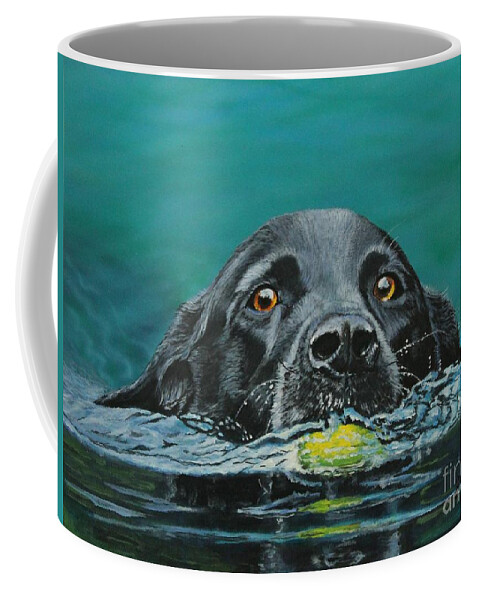 Dog Coffee Mug featuring the painting Next Time You Fetch It by Bob Williams