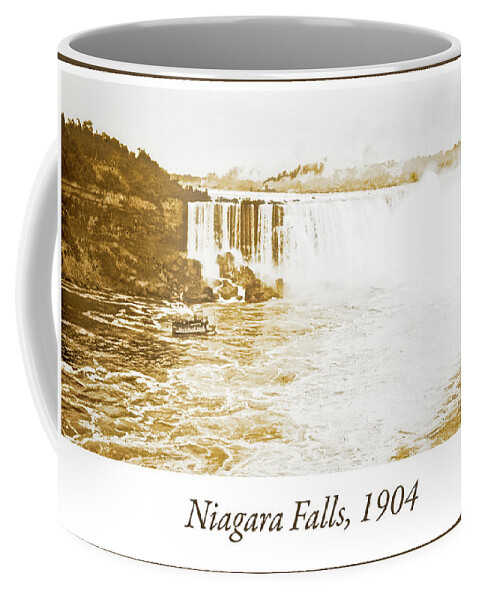 Landmark Coffee Mug featuring the photograph Niagara Falls Ferry Boat, 1904, Vintage Photograph by A Macarthur Gurmankin
