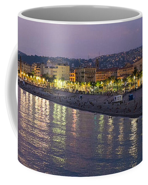 Nice Coffee Mug featuring the photograph Nice at night by Nigel R Bell