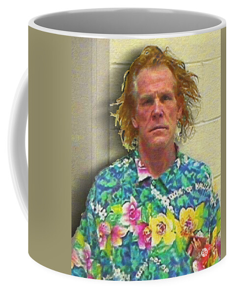 Nick Nolte Coffee Mug featuring the painting Nick Nolte Mugshot Mug Shot Painting Vertical by Tony Rubino