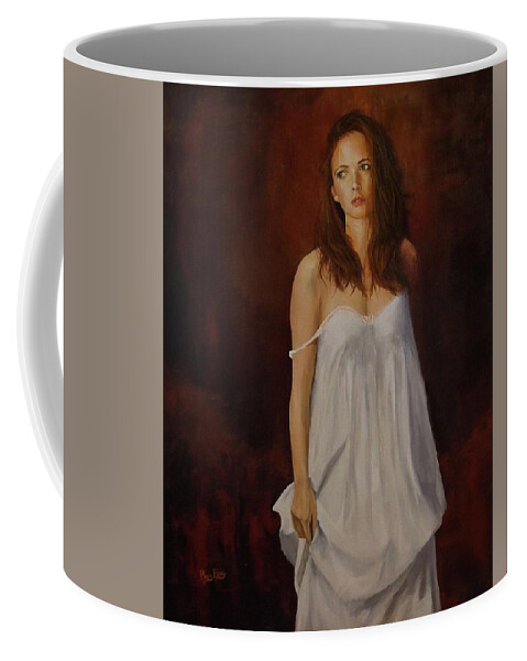 Female Coffee Mug featuring the painting Night by Barry BLAKE
