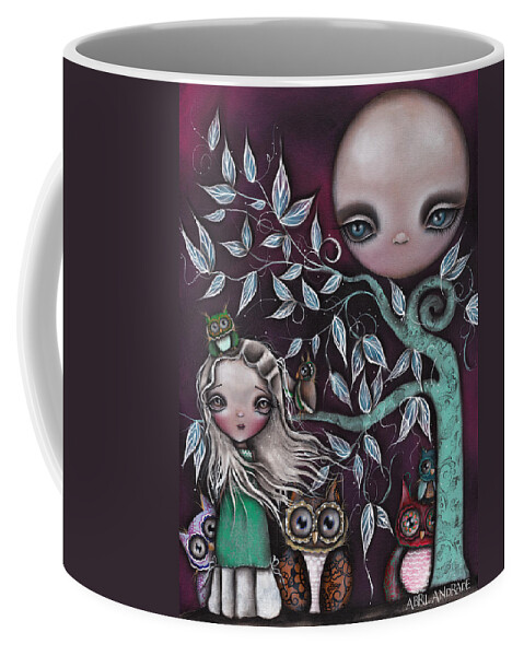Moon Coffee Mug featuring the painting Night Creatures by Abril Andrade