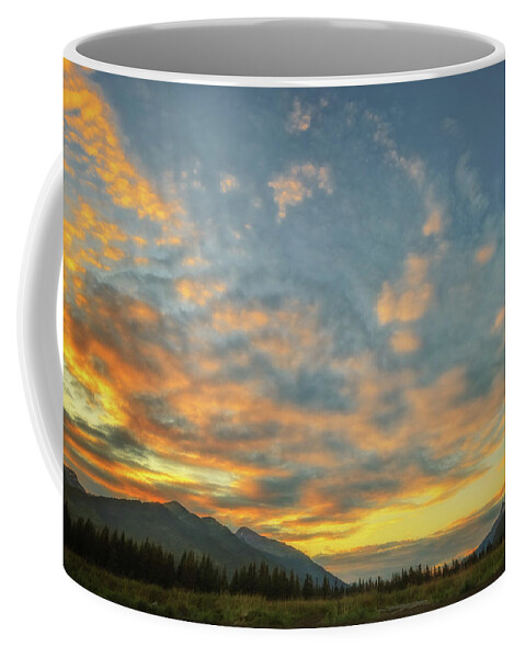 Alaska Coffee Mug featuring the photograph Night Rolls Toward Lake Clark by Sylvia J Zarco