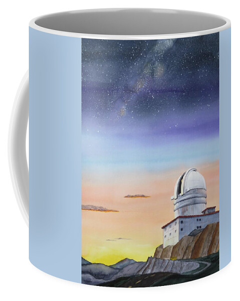 Telescope Coffee Mug featuring the painting Night Shift by Joseph Burger