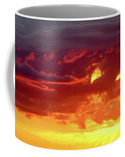 Sunset Coffee Mug featuring the photograph Night Sky on Fire by Mary Anne Delgado