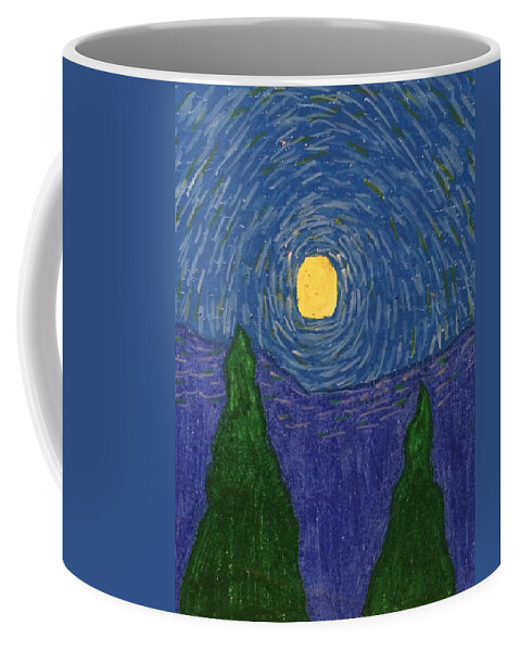Sky Coffee Mug featuring the drawing Night Sky by Samantha Lusby