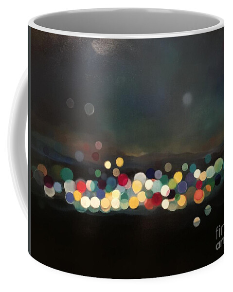 Bokeh Coffee Mug featuring the painting Night Travels by Deborah Munday