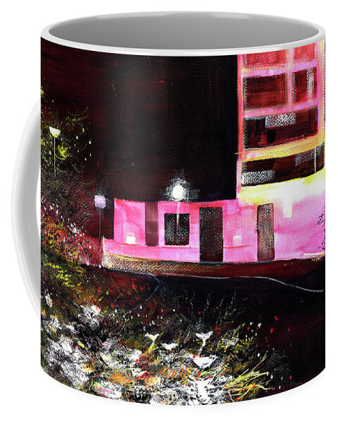 Cityscape Coffee Mug featuring the painting Night Walk by Anil Nene