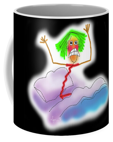 Nightmare Coffee Mug featuring the drawing Nightmare by Angela Treat Lyon