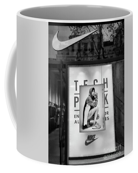 Nike Display Street Photo Black Retail Store Barcelona Coffee Mug by Chuck Kuhn Pixels