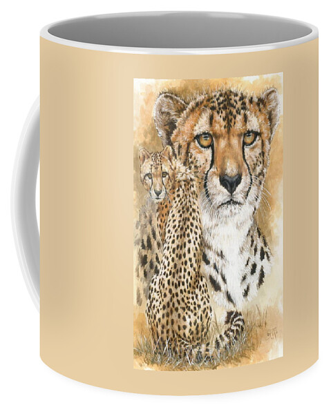 Cheetah Coffee Mug featuring the mixed media Nimble by Barbara Keith