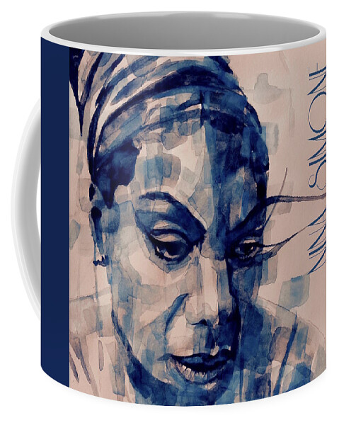 Nina Simone Coffee Mug featuring the painting Nina Simone Art by Paul Lovering