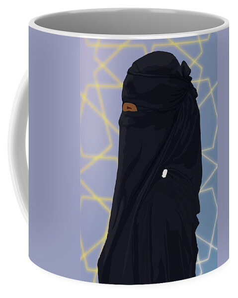 Muslim Coffee Mug featuring the digital art Niqabi Center by Scheme Of Things Graphics