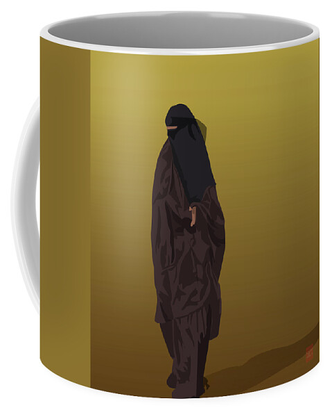 Islam Coffee Mug featuring the digital art Niqabi in Autumn by Scheme Of Things Graphics